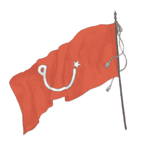 red flag with ritual logo