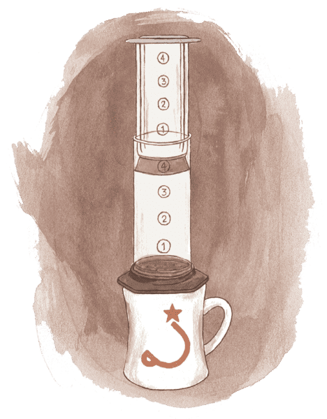 aeropress illustration