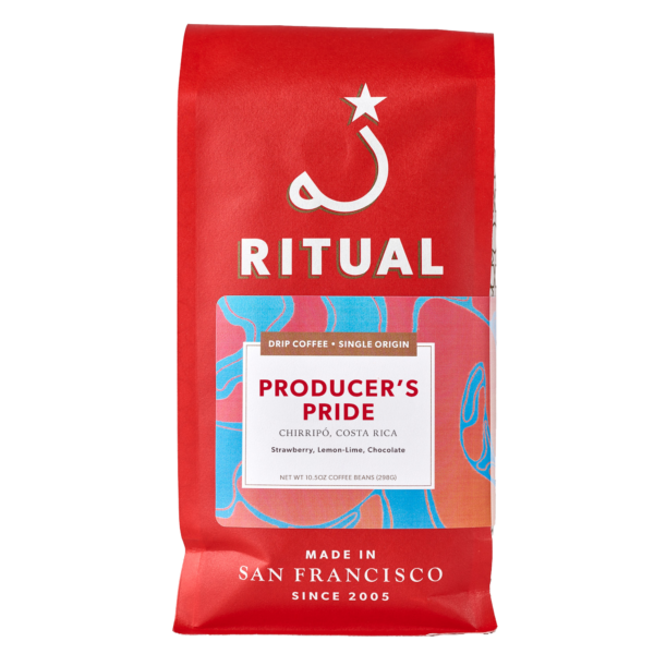 red 10.5oz bag of Producer's Pride drip coffee