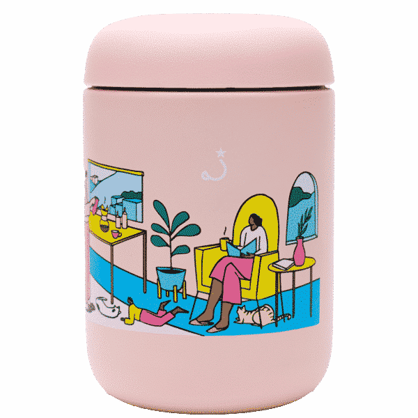 pink travel mug