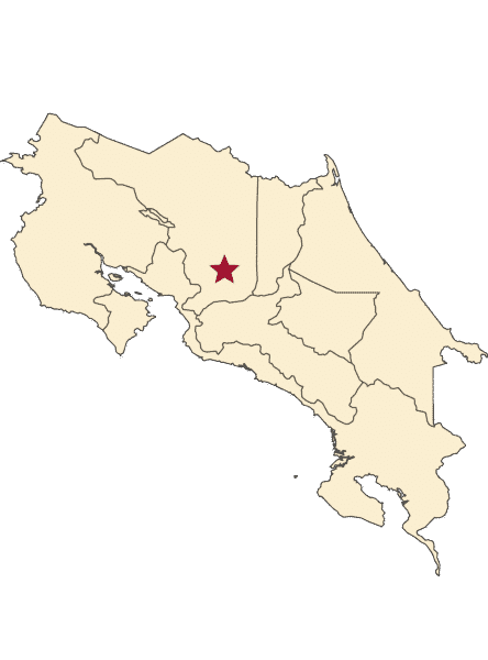 costa rica coffee map