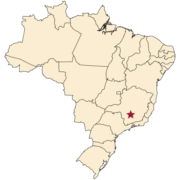 Map of Minas Gerais, Brasil