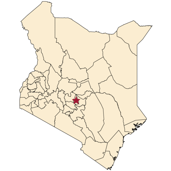 Map of Kirinyaga, Central Kenya, Kenya