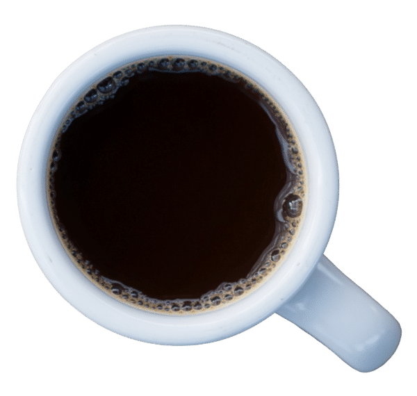Mug filled with drip coffee