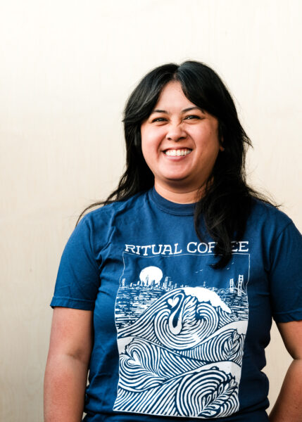 Person wearing latte wave shirt