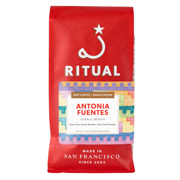 red 10.5oz bag of Antonia Fuentes drip coffee