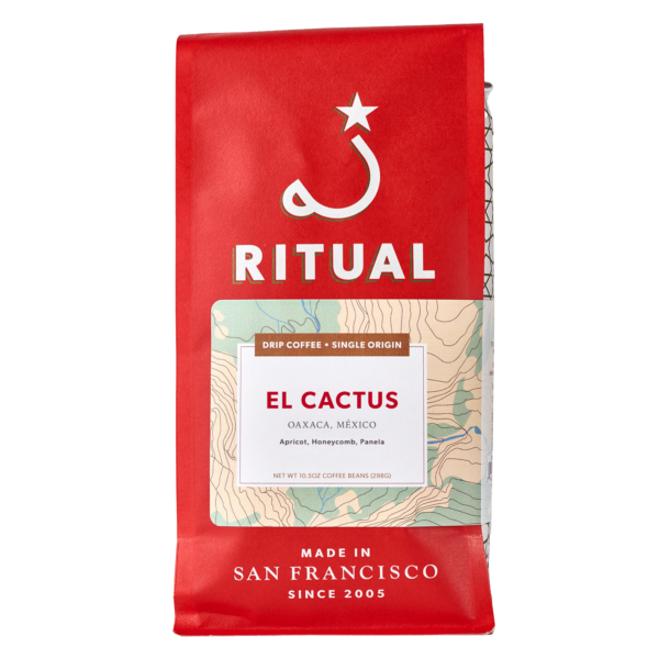 red 10.5oz bag of El Cactus drip coffee
