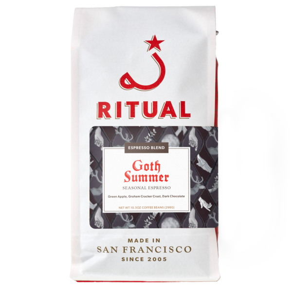 white 10.5oz coffee bag of Goth Summer Seasonal Espresso