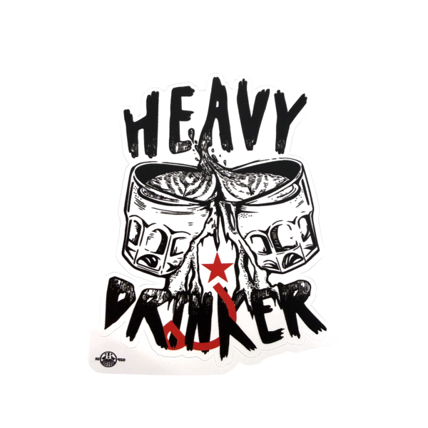 stickers that says "heavy drinker"